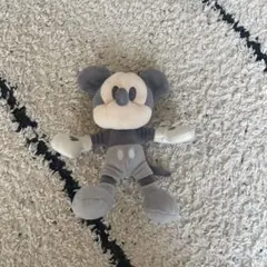 ミッキーマウス ぬいぐるみ グレー 約20cm