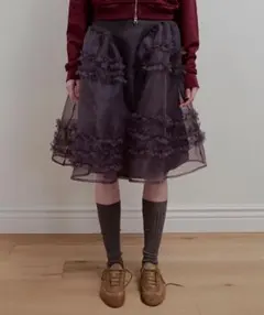 新品】UNITED ARROWS オーガンジー ドットプリーツ＆フレアスカート