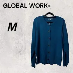GLOBAL WORK 青 緑 カーディガン クルーネック やわらかい デート