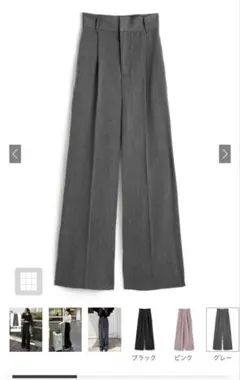 グレイル　センタープレスワイドタックロングパンツ　gm615