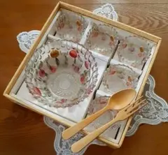 昭和 レトロ レトロポップ ミッドセンチュリー ガラス 食器 8点セット 新品