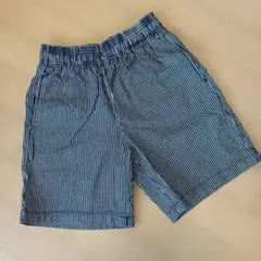 【GU】デニムシェフショーツ ハーフパンツ　ヒッコリー　Ｓのサムネイル