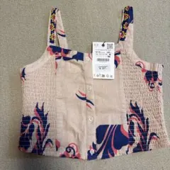 【新品タグ付】ZARA ザラ 海外購入　ノースリーブ トップス 花柄　ボタニカルのサムネイル