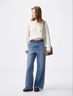 リラックスワイドフレアジーンズ　 GU