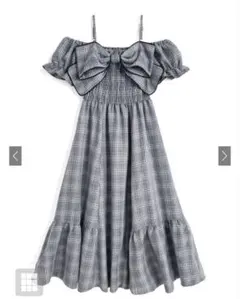 GRL チェックリボンオフショルワンピース[tg817]