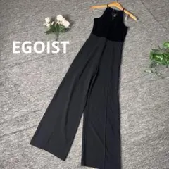 エゴイスト オールインワン ベロア レース ワイドパンツ ドレス 黒 結婚式 1のサムネイル