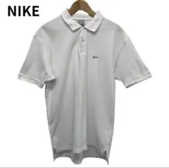 NIKE ホワイト ポロシャツ　刺繍ロゴ　シンプル　スポーツ　人気ブランド　半袖