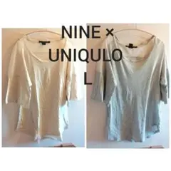 UNIQLO NINE Tシャツ 透け感 シースルー ブラウス 5分丈 半袖 L