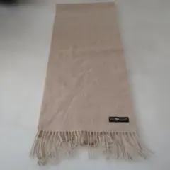 カシミヤ ベージュ ストール フリンジ付き