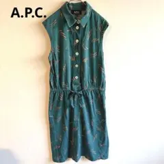 6379アーペーセーa.p.c.【s】総柄ノースリーブワンピース　コットン　夏のサムネイル