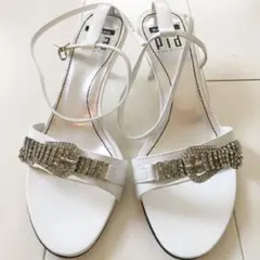 BALDAN ビジュー サンダル 23cm 22.5cm 35 白 ホワイトのサムネイル