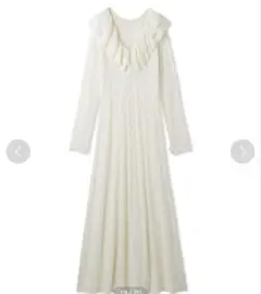 LILY BROWN リリーブラウンラッフルフリルストレッチレース春ワンピース