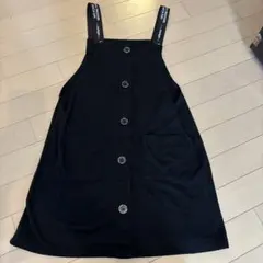 150 ジャンスカ　ジャンパースカート　黒　女の子　ワンピース