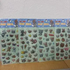 4枚セット　トムとジェリー　ポップシール　クリスタルぷくぷくシール