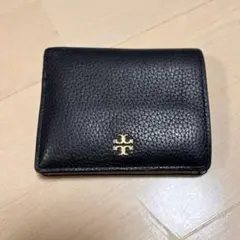 【美品】トリーバーチ　二つ折り財布　ネイビー　ベージュ