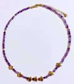 アメジストパープルの星空ネックレス