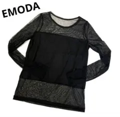 【最終値下げ】EMODA エモダ　シアートップス　黒　Sサイズ【美品】のサムネイル