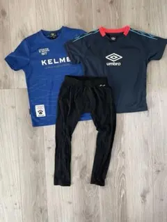 130センチキッズサッカーTシャツ　裏起毛インナーパンツセット