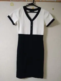 ミニワンピース shein 白黒　М