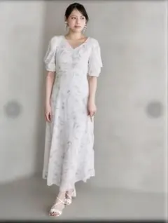 美品⭐️マーキュリーデュオ　花柄ワンピース　フレア　フェミニン