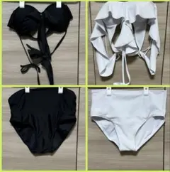 セパレート水着 ブラック ホワイト セット売り Lサイズ