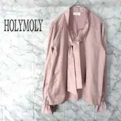 HOLYMOLY ピンク ボウタイブラウス 韓国製 上品フェミニン　FREE