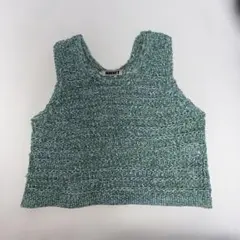 NKNIT ノースリーブニットトップス 緑系のサムネイル