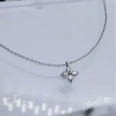 クローバー ネックレス サージカルステンレス 四葉 シルバー 5Aジルコニア