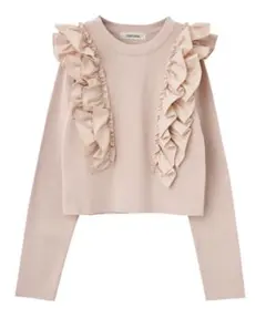 ココディール フリルニット ピンクベージュ