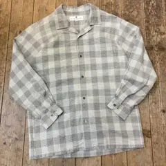 PIERRE BALMAIN コットン✖️レーヨン チェックシャツ オープンカラーのサムネイル