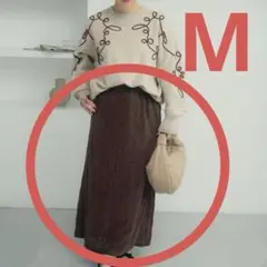 しまむら　 tal.by.yumi. ブラウン 花レーススカート