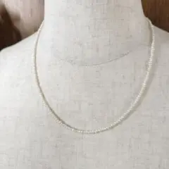 RENA様用、、極細淡水パールネックレス、全長45cm、マグネット