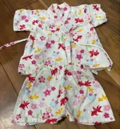 花柄金魚プリント甚平 80cm