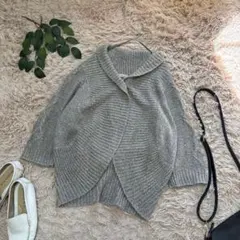 7245✾シュカグローバルワーク✾ニットカーディガン【M】ブラウン系/ナチュラル