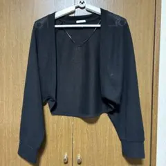 GU ブラック クロップドカーディガン