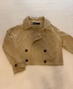 ZARA クリーム色 ダブルブレスト クロップドジャケット XS - メルカリ