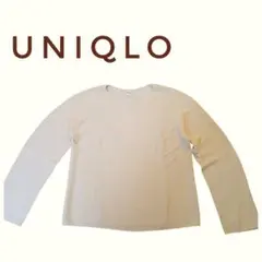 【美品】UNIQLO ユニクロ クルーネックニット ベージュ M シンプル 長袖