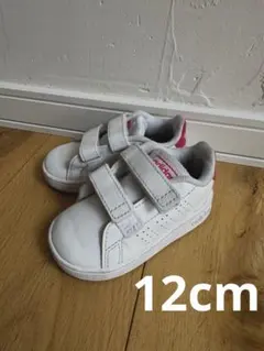 12cm adidas ベビー スニーカー ホワイト ピンク ベルクロ