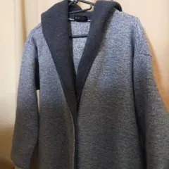 USED　グレー フード付きコート