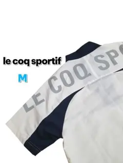 【le coq sportif】古着♡メンズゴルフハーフジップシャツM ホワイト