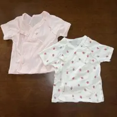 petit main ベビー短肌着 2枚セット いちご柄