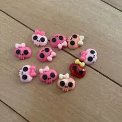 スカルデザインデコレーションパーツ10個セット