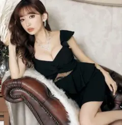 【新品】セクシー ブラックウエスト透けレース♡ぽっこりお腹カバーペプラム♡