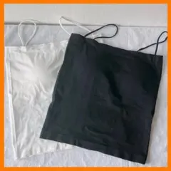 キャミソール インナー カップ付き ブラトップ ブラック ホワイト 白 黒 2枚