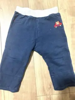 車の刺繍付きネイビーパンツ 80 ホットビスケット