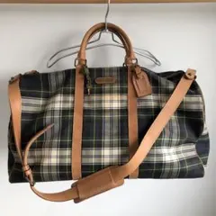POLO RALPH LAUREN チェック柄 ショルダー付きボストンバッグ