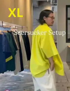 fakie stance　25ss　シアサッカー 半袖　ボタンシャツ　　 XLのサムネイル