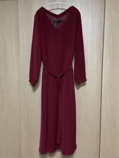 KBF KBF+ Vネックロングワンピース