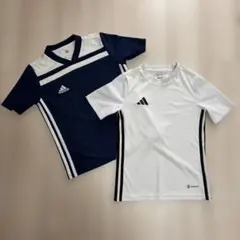 adidas サッカーシャツ 2枚セット ネイビー ホワイト