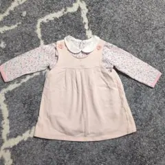 ミキハウス花柄ロンパース＆ジャンスカセット